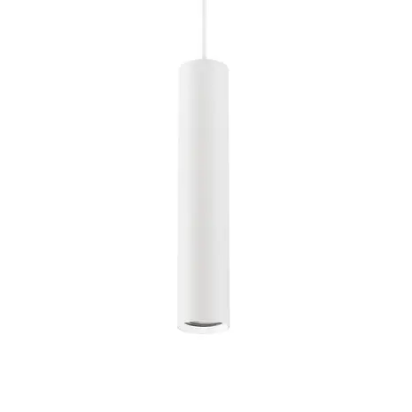 Qub Lampe Suspendue Tube Focus pour rail monophasé - GU10 - Blanc