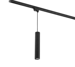 Focus Tube Hanglamp voor 1-fase rail  - GU10 - Zwart - Railverlichting Focus Tube Hanglamp voor 1-fase rail  - GU10 - Zwart - Railverlichting