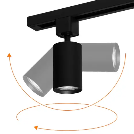 Qub Focus III railverlichting 3 spots en 2 hanglampen zwart - 300cm - I-vorm Qub Focus III railverlichting 3 spots en 2 hanglampen zwart - 300cm - I-vorm