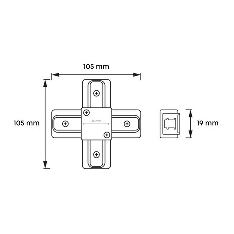 Connecteur en X Focus monophasé - Blanc