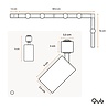 Qub Qub Focus III Monophasé Luminaire Plafonnier LED – 300cm - 5x GU10 Spot Sur Rail - 3x 1m Barre de Spot Plafond –  L-Form - Plafonnier intérieur Blanc Moderne – Spots et Rails de Spots