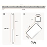 Qub Qub Focus III Monophasé Luminaire Plafonnier Kit Complet – 400cm - Set 3 Spot & 3 Suspension Luminaire - 4x 1m Barre de Spot Plafond –  I-Form - GU10 & LED Compatible Plafonnier intérieur Noir Moderne