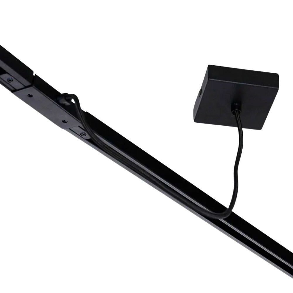 Qub Middle Feed with Square Mounting Plate for 1-Circuit Track Lighting – Black Qub Middle Feed with Square Mounting Plate for 1-Circuit Track Lighting – Black