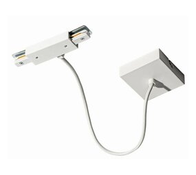 Qub Middenvoeding met vierkante montageplaat voor 1-fase railverlichting - Wit Qub Middenvoeding met vierkante montageplaat voor 1-fase railverlichting - Wit