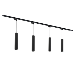 Qub Focus III 200 cm 4 Suspensions GU10 Éclairage sur Rail Noir