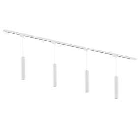 Qub Focus III 200cm 4 Hanglampen GU10 Railverlichting Wit Qub Focus III 200cm 4 Hanglampen GU10 Railverlichting Wit
