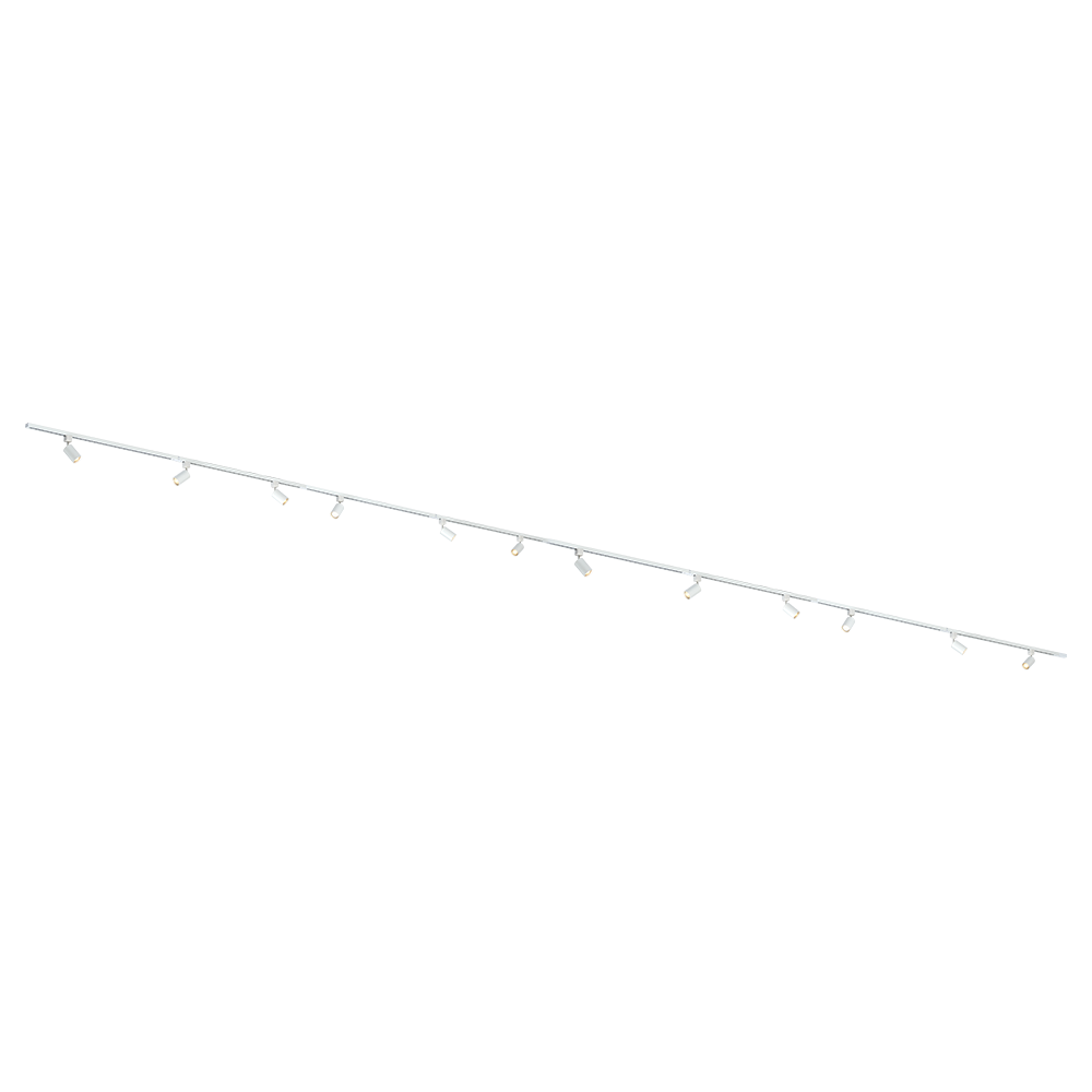 Qub Focus III - Éclairage sur rail à monophasé - GU10 – 800cm – forme de I - 12 spots - Système de rails - Blanc Qub Focus III - Éclairage sur rail à monophasé - GU10 – 800cm – forme de I - 12 spots - Système de rails - Blanc