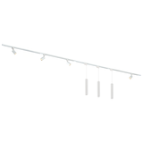 Qub Focus III 400cm 4 Spots en 3 Hanglampen GU10 Railverlichting Wit