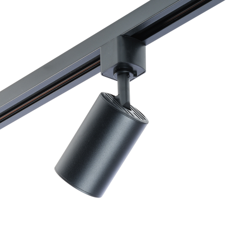 Qub Éclairage sur rail Focus III, 4 spots et 3 suspensions Noir - 400cm - Forme en I