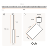 Qub Qub Focus III Monophasé Luminaire Plafonnier Kit Complet – 400cm - Set 4 Spot & 3 Suspension Luminaire - 4x 1m Barre de Spot Plafond –  I-Form - GU10 & LED Compatible Plafonnier intérieur Noir Moderne