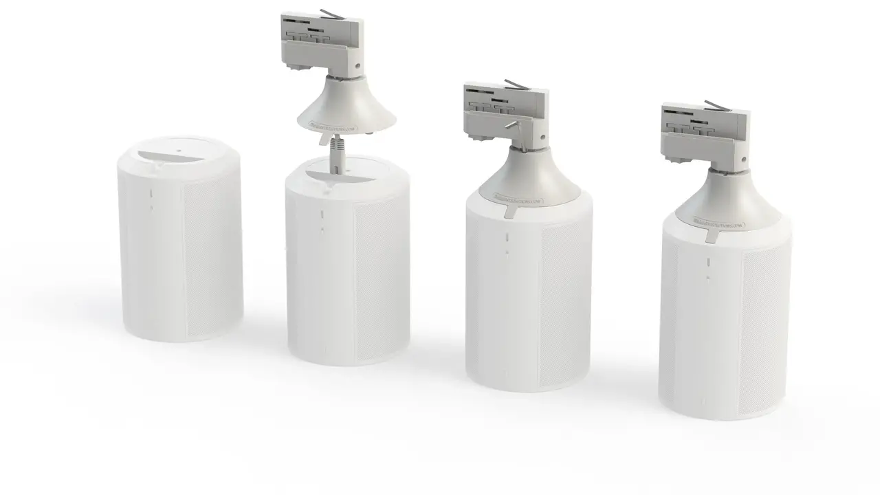 Qub 3-Phasen Audio Adapter - Second Generation - Weiß - Lautsprecheradapter für Stromschienensysteme - Kompatibel mit 3-Phasen Schiene Qub 3-Phasen Audio Adapter - Second Generation - Weiß - Lautsprecheradapter für Stromschienensysteme - Kompatibel mit 3-Phasen Schiene