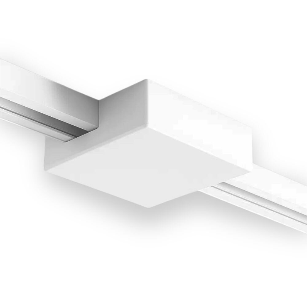 Square Ceiling Plate for 1-Circuit Track Lighting – White