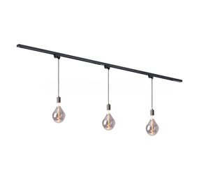 Qub Focus III 200 cm 3 Lampes suspendues Vespera Éclairage sur rail Noir