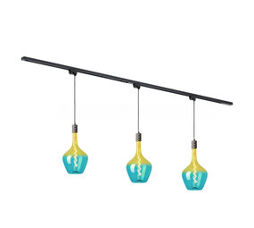 Qub Focus III 200 cm 3 Lampes suspendues Aurora Éclairage sur rail Noir Qub Focus III 200 cm 3 Lampes suspendues Aurora Éclairage sur rail Noir