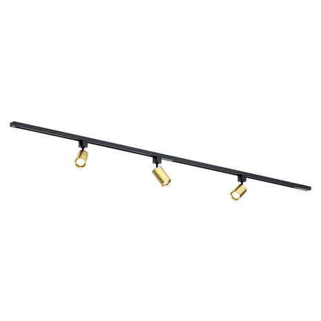 Qub Qub Focus III 1-Phasen Led Schienensystem - 200cm - 3x GU10 Spots - 2x 1m Schienen - I-Form - Deckenstrahler Gold - Erweiterbar & flexibel - LED-kompatibel - Modernes Design Spot lampe Qub Qub Focus III 1-Phasen Led Schienensystem - 200cm - 3x GU10 Spots - 2x 1m Schienen - I-Form - Deckenstrahler Gold - Erweiterbar & flexibel - LED-kompatibel - Modernes Design Spot lampe