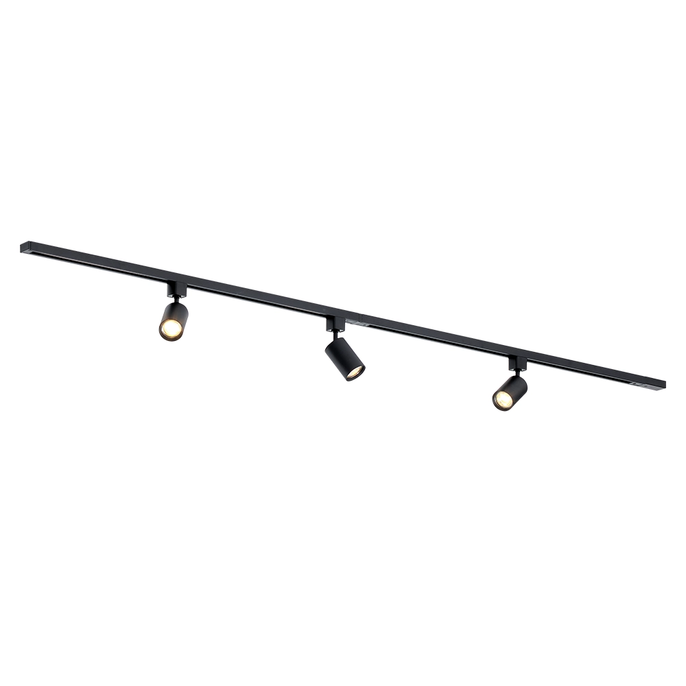 Qub Qub Focus III 1-Phasen Led Schienensystem - 200cm - 3x GU10 Spots - 2x 1m Schienen - I-Form - Deckenstrahler Schwarz - Erweiterbar & flexibel - LED-kompatibel - Modernes Design Spot lampe Qub Qub Focus III 1-Phasen Led Schienensystem - 200cm - 3x GU10 Spots - 2x 1m Schienen - I-Form - Deckenstrahler Schwarz - Erweiterbar & flexibel - LED-kompatibel - Modernes Design Spot lampe