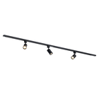 Qub Focus III - 1-Circuit Track Lighting - GU10 - 200cm - I-shape - 3 Spots - Track System - Black