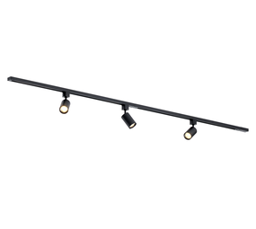 Qub Focus III 200cm 3 Spots GU10 Track Lighting Black Qub Focus III 200cm 3 Spots GU10 Track Lighting Black