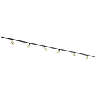 Qub Qub Focus III 1-Phasen Led Schienensystem - 400cm - 6x GU10 Spots - 4x 1m Schienen - I-Form - Deckenstrahler Gold - Erweiterbar & flexibel - LED-kompatibel - Modernes Design Spot lampe