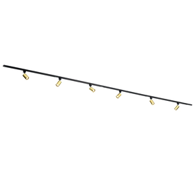 Qub Focus III 400cm 6 spots GU10 Éclairage sur rail Noir avec Or Qub Focus III 400cm 6 spots GU10 Éclairage sur rail Noir avec Or