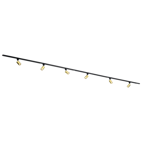 Qub Focus III - 1-Circuit Track Lighting - GU10 - 400cm - I-Shape - 6 Spots - Track System - Gold Qub Focus III - 1-Circuit Track Lighting - GU10 - 400cm - I-Shape - 6 Spots - Track System - Gold