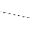 Qub Focus III - Éclairage sur rail à monophasé - GU10 – 400cm – forme de I - 6 spots - Système de rails - Noir avec Or Qub Focus III - Éclairage sur rail à monophasé - GU10 – 400cm – forme de I - 6 spots - Système de rails - Noir avec Or