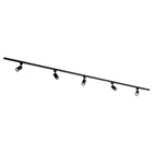 Qub Focus III - 1-circuit track lighting - GU10 - 300cm - I-shape - 5 spots - Track system - Black