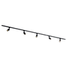 Qub Focus III - Éclairage sur rail à monophasé - GU10 – 300cm – forme de I - 5 spots - Système de rails - Noir Qub Focus III - Éclairage sur rail à monophasé - GU10 – 300cm – forme de I - 5 spots - Système de rails - Noir