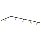 Qub Focus III - 1-Circuit Track Lighting - GU10 - 300cm - L-shape - 5 Spots - Track System - Gold