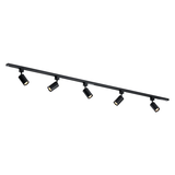 Qub Focus III 200cm 5 Spots GU10 Railverlichting Zwart