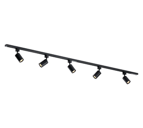 Qub Focus III 200cm 5 Spots GU10 Railverlichting Zwart