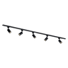 Qub Qub Focus III Monophasé Luminaire Plafonnier LED – 200cm - 5x GU10 Spot Sur Rail - 2x 1m Barre de Spot Plafond –  I-Form - Plafonnier intérieur Noir Moderne – Spots et Rails de Spots