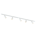 Qub Focus III - 1-circuit track lighting - GU10 - 200cm - i-shape - 5 spots - Track system - White