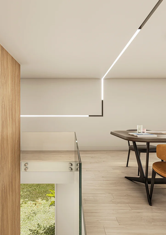 Line Magnetic Rail - Internal corner - Ceiling to Wall - Surface mounted - Black Line Magnetic Rail - Internal corner - Ceiling to Wall - Surface mounted - Black