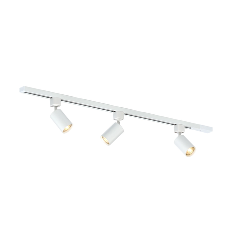 Qub Focus III - 1-Fase  Railverlichting - GU10 – 100cm – I-vorm - 3 spots - Railsysteem - Wit Qub Focus III - 1-Fase  Railverlichting - GU10 – 100cm – I-vorm - 3 spots - Railsysteem - Wit