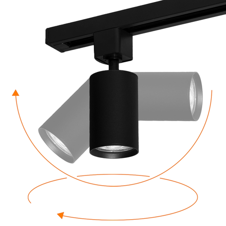 Qub Focus III 200cm 3 Spots and 2 Pendant Lamps GU10 Track Lighting Black Qub Focus III 200cm 3 Spots and 2 Pendant Lamps GU10 Track Lighting Black