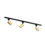 Qub Focus III 100cm 3 Spots GU10 Track Lighting Gold with Black