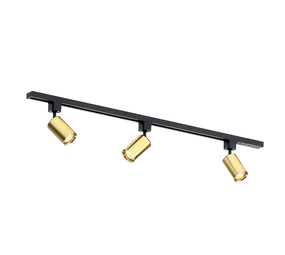 Qub Focus III 100 cm 3 Spots GU10 Schienenbeleuchtung Gold mit Schwarz Qub Focus III 100 cm 3 Spots GU10 Schienenbeleuchtung Gold mit Schwarz