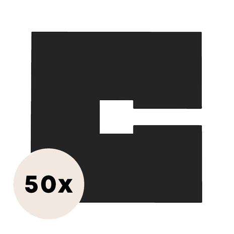 Qub 50 pièces - Plaque de recouvrement universelle pour boîte de jonction noire pour éclairage sur rail - 10x10 cm Qub 50 pièces - Plaque de recouvrement universelle pour boîte de jonction noire pour éclairage sur rail - 10x10 cm