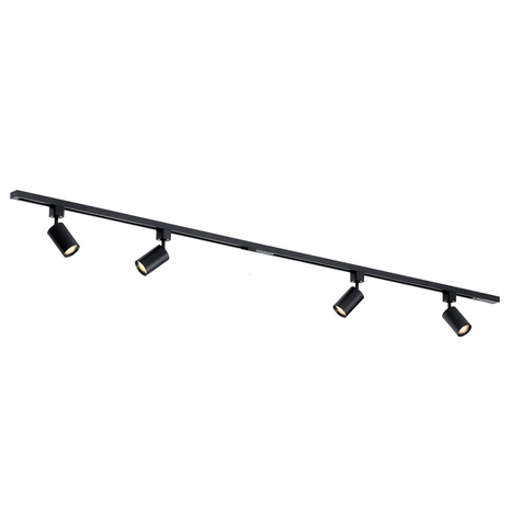 Qub Qub Focus III 1-Phasen Led Schienensystem - 200cm - 4x GU10 Spots - 2x 1m Schienen - I-Form - Deckenstrahler Schwarz - Erweiterbar & flexibel - LED-kompatibel - Modernes Design Spot lampe Qub Qub Focus III 1-Phasen Led Schienensystem - 200cm - 4x GU10 Spots - 2x 1m Schienen - I-Form - Deckenstrahler Schwarz - Erweiterbar & flexibel - LED-kompatibel - Modernes Design Spot lampe