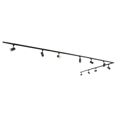 Qub Qub Focus III Monophasé Luminaire Plafonnier LED – 500cm - 10x GU10 Spot Sur Rail - 5x 1m Barre de Spot Plafond – L-Form - Plafonnier intérieur Noir Moderne – Spots et Rails de Spots Qub Qub Focus III Monophasé Luminaire Plafonnier LED – 500cm - 10x GU10 Spot Sur Rail - 5x 1m Barre de Spot Plafond – L-Form - Plafonnier intérieur Noir Moderne – Spots et Rails de Spots