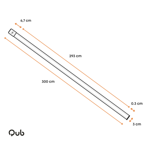 Qub 3-Circuit Track Rail - Surface Mounted - 3 Metres - White - incl. end feed & end cap Qub 3-Circuit Track Rail - Surface Mounted - 3 Metres - White - incl. end feed & end cap