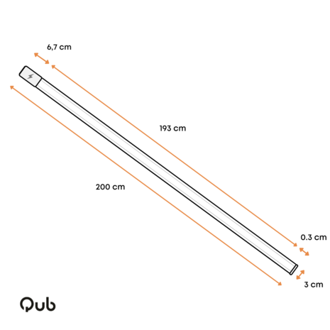 Qub 3-fase spanningsrails - opbouw - 2 meter - Wit - inclusief eindvoeding & eindkap Qub 3-fase spanningsrails - opbouw - 2 meter - Wit - inclusief eindvoeding & eindkap