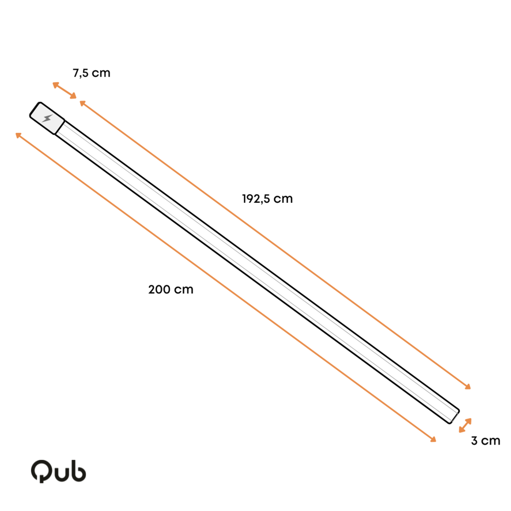 Qub 1-fase spanningsrails - opbouw - 2 meter - Zwart Qub 1-fase spanningsrails - opbouw - 2 meter - Zwart