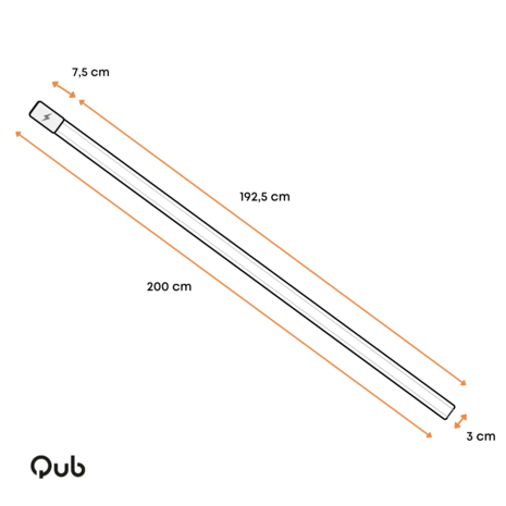 Qub 1-Circuit Track Lighting - Surface Mounted - 2 Meters - Black Qub 1-Circuit Track Lighting - Surface Mounted - 2 Meters - Black