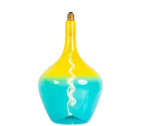 Glazen Hanglamp Aurora - Blauw/Geel - E27 Glazen Hanglamp Aurora - Blauw/Geel - E27
