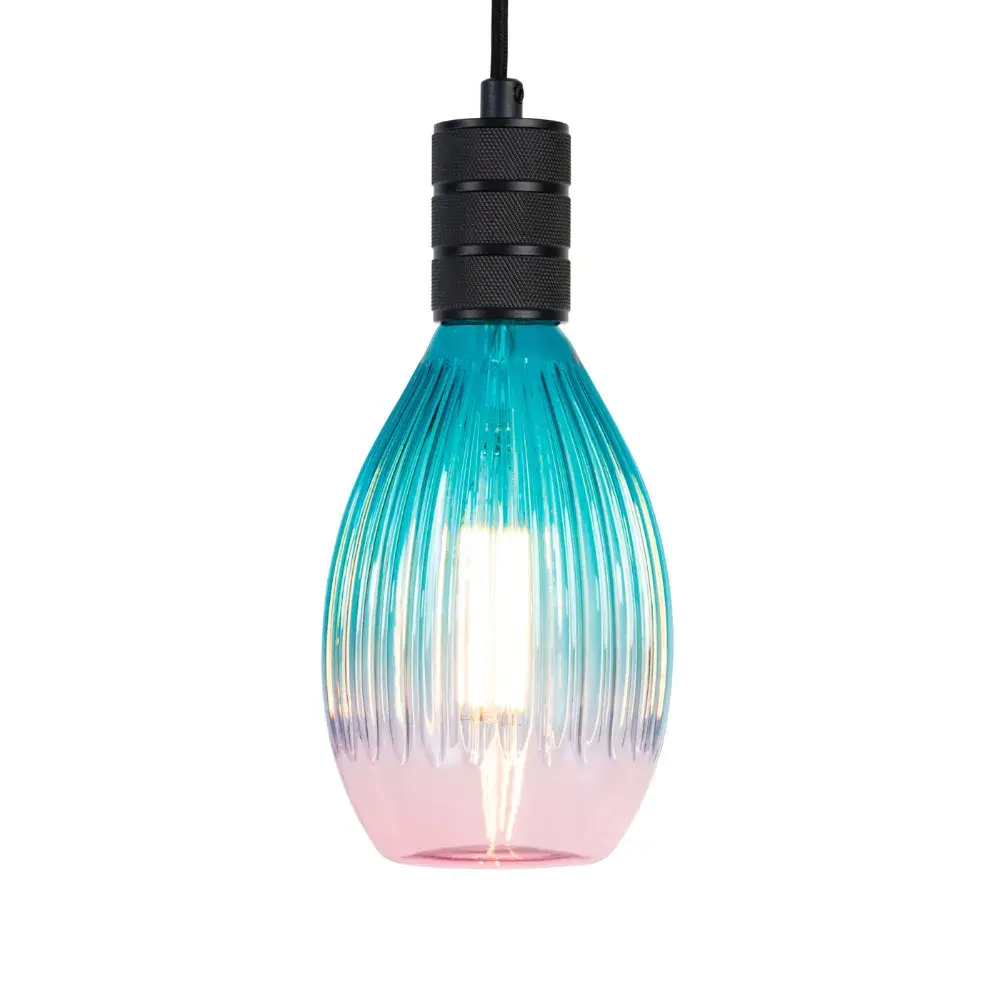 Qub Éclairage sur rail 1-Phase - E27 – 200 cm – en forme de I - 3 Lampes suspendues Solune - Système de rail – Blanc