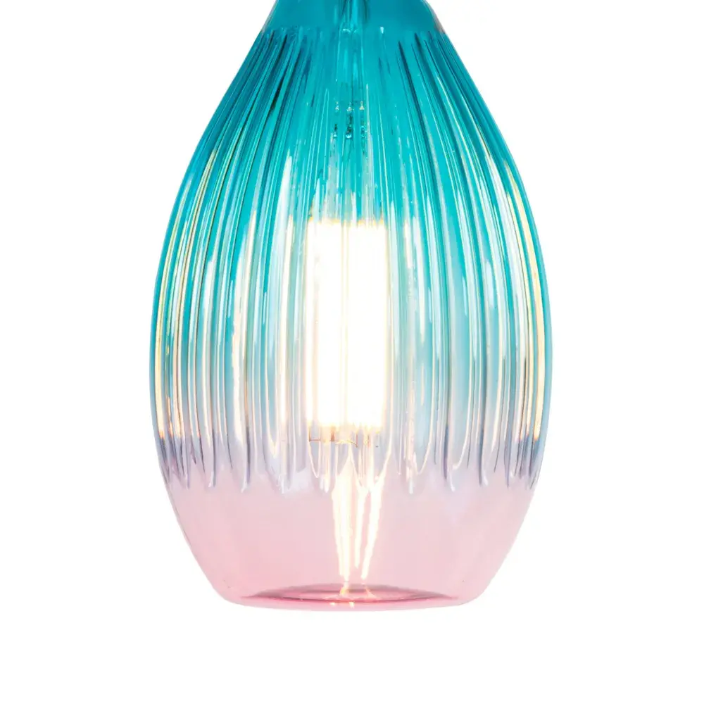 Qub Qub Focus III 1-Phasen Schienensystem - 200cm - 3x Solune E27 Filament Pendelleuchten - I-Form - Schwarz - Rosa-Blauer Farbverlauf - Einfache Montage - Modernes Design Qub Qub Focus III 1-Phasen Schienensystem - 200cm - 3x Solune E27 Filament Pendelleuchten - I-Form - Schwarz - Rosa-Blauer Farbverlauf - Einfache Montage - Modernes Design