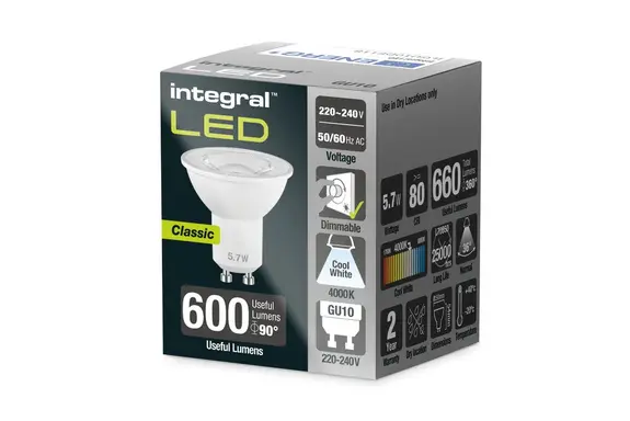 GU10 LED-Lampe 5,7 Watt Neutralweiß 4000K Dimmbar