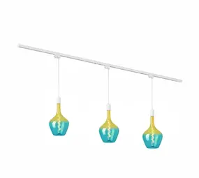 Qub Focus III 200 cm 3 Lampes suspendues Aurora Éclairage sur rail Blanc Qub Focus III 200 cm 3 Lampes suspendues Aurora Éclairage sur rail Blanc